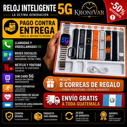 ⌚ RELOJ INTELIGENTE 2026 - TEN UN MINI CELULAR EN TU MUÑECA CON SIMCARD Y 2 CÁMARAS + 8 Correas de regalo! 🎁